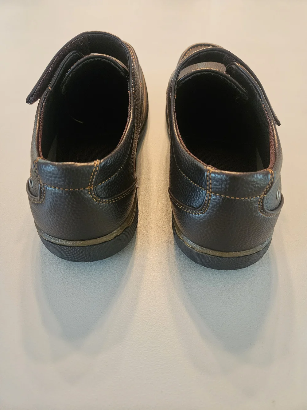 NEW Men's Dark Brown Slip-On Comfort Loafers with Hook & Loop Close Strap